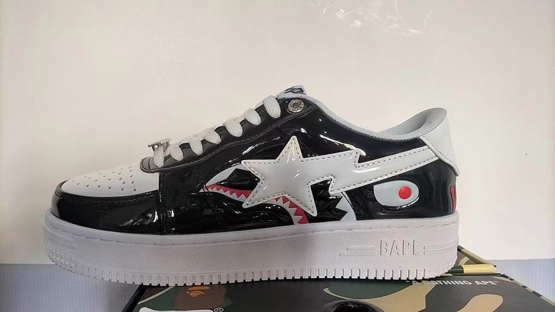 BAPE STA Shark Low-Top Sneakers – Black/White